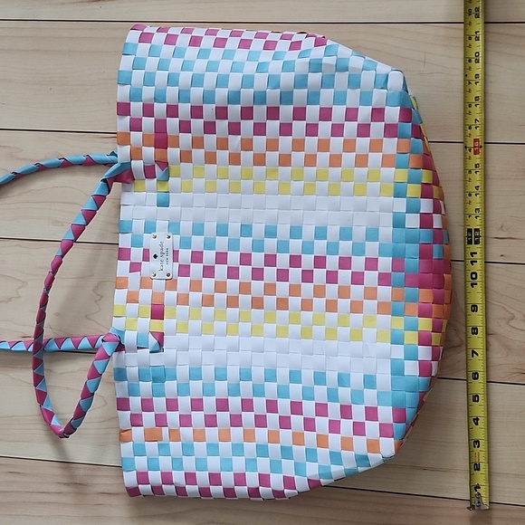Large Woven Kate Spade Multicolor Beach Tote W/ Sunglasses Kate Spade BEACH - Picture 6 of 10